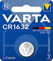 Батарейка литиевая Varta CR1632 Lithium, 3V, дисковая таблетка (TV)