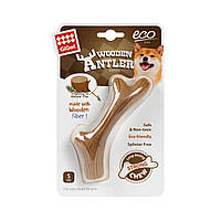 Игрушка для собак - рог жевательный GiGwi Wooden Antler (дерево, полимер, 14 см)