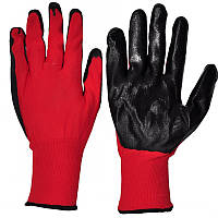 Перчатки рабочие Стрейч красно-черные с латексным покрытием (TV)