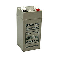 Аккумуляторная свинцово-кислотная батарея, аккумулятор (акб) Rablex 4V - 4,5Ah 100х47х47мм (TV)