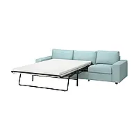 VIMLE 3-местный диван-кровать, с широкими подлокотниками/Саксемара светло-синий
