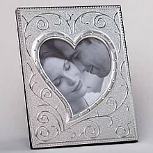 Рамка для романтичних фотографій настільна "Серце в алмазах" розмір фотографії 13*13 см