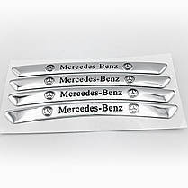 Наклейки на диски (на колеса) Mercedes Benz (Мерседес) Сріблясті, фото 3