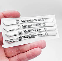 Наклейки на диски (на колеса) Mercedes Benz (Мерседес) Сріблясті, фото 5