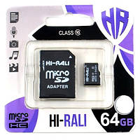 Карта памяти Hi-Rali 64GB class 10 (с адаптером) (TV)