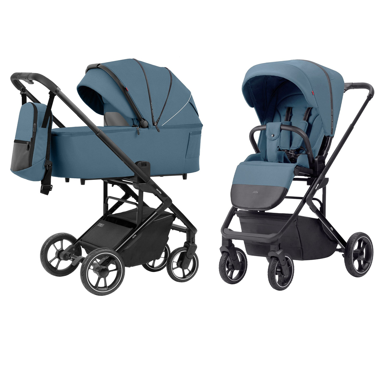 Коляска універсальна 2 в 1, CARRELLO Alfa/W CRL-6507 (2in1) Indigo Blue, синя, Карелло Альфа