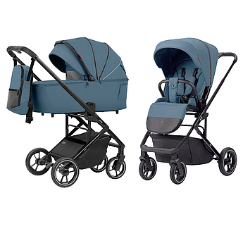 Коляска універсальна 2 в 1, CARRELLO Alfa/W CRL-6507 (2in1) Indigo Blue, синя, Карелло Альфа