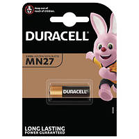 Батарейка высоковольтная Duracell А27 Alkaline, MN27, 12V блистер 1/10шт (TV)