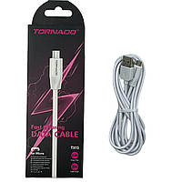 Кабель USB-Micro TORNADO TX13 (2.4A/2м) белый (TV)