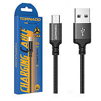 Кабель USB-Micro TORNADO TX4 (2,4A/1м) черный (TV)