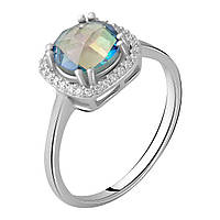 Женское серебряное кольцо с топазом мистик камнем цвет которого переливается размер 18 17.5, 17,5