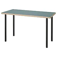 LAGKAPTEN / ADILS Письменный стол, серо-бирюзовый/черный, 120х60 см