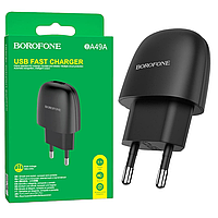 Сетевое зарядное устройство Borofone BA49A (1USB/2.1A) черный (TV)