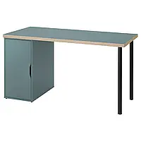 LAGKAPTEN / ALEX Письменный стол, серо-бирюзовый/черный, 140х60 см