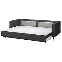 LANDSKRONA 3-місний диван-ліжко, Гуннаред темно-сірий/метал