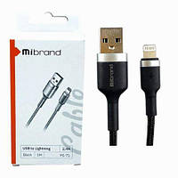 Кабель Mibrand MI-71 Metal Braided Cable USB for Lightning 2.4A 1m Black (TV)