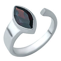 Женское кольцо серебряное с камнем натуральным гранатом бордового цвета и серебра 925 пробы размер 18 17.5, 17,5