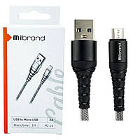 Кабель Mibrand MI-14 Fishing Net Charging Line USB for Micro 2A 1m Black/Grey (TV)