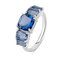 Элегантное женское серебряное кольцо с синим камнем танзанитом nano кольцо из серебра родированное размер 18 17", 17