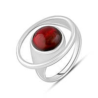 Серебряное кольцо с искуственным аммолитом 2.825ct, вес изделия 5,98 гр (2130413) 19 размер 6.43, 18"