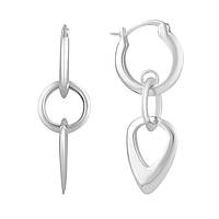 Серебряные серьги кольца конго без камней подвески стильные висячие женские сережки из серебра