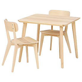 LISABO / LISABO Стіл та 2 стільці, ясеновий шпон/ясен, 88 см
