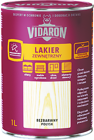 Лак водостійкий для зовнішніх робіт по дереву Vidaron ПРОЗОРИЙ глянець 1л
