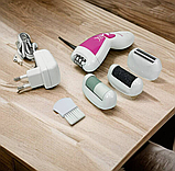 Бездротовий епілятор для вологої та сухої епіляції з 4 насадками для ідеальної гладкої шкіри Gemei, фото 5