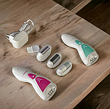 Бездротовий епілятор для вологої та сухої епіляції з 4 насадками для ідеальної гладкої шкіри Gemei, фото 4