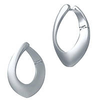 Стильні срібні сережки крапельки без каміння на кожен день модні жіночі сережки кільця зі срібла