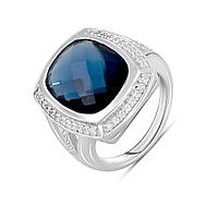 Элегантное женское серебряное кольцо с синим камнем танзанитом nano кольцо из серебра родированное размер 18,5 17", 17