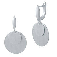 Модные свисающие серебряные сережки без камней висячие женские серьги из серебра кольца с английским замком