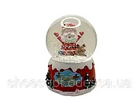 Снежный шар Дед Мороз и олененок с автоподдувом