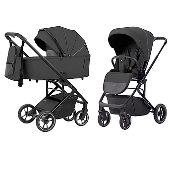 Коляска універсальна 2 в 1, CARRELLO Alfa/W CRL-6507 (2in1) Graphite Grey, сіра, Карелло Альфа