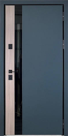 Вхідні двері Magda Тип 6.3 715/133 вулиця Мет. Графіт(вст:Дуб кантрі)/Крафт білий, фото 1