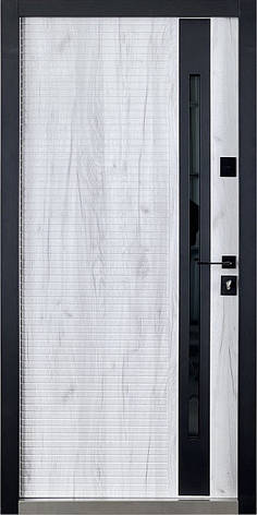 Вхідні двері Magda Тип 6.3 715/133 вулиця Мет. Графіт(вст:Дуб кантрі)/Крафт білий, фото 2