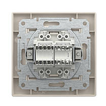 Розетка Schneider Electric Asfora комп'ютерна RJ45 UTP 5E та телефонна RJ12 кремова EPH4900123, фото 3