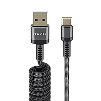 USB кабель для зарядки и передачи данных Type-C 2,4А 1,5м черный HAVIT