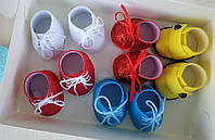 Обувь, ботинки из фоамирана для текстильных кукол на размер стельки 4,5 х 3,5 см. Ручная работа