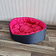Лежанка для собак кішок великих середніх порід м'яке місце подушка Рожевий + Сірий, фото 5