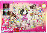 Адвент-календар Барбі 2023. Barbie Doll and Advent Calendar. Новорічний подарунковий набір із лялькою, одягом, аксесуарами, фото 2