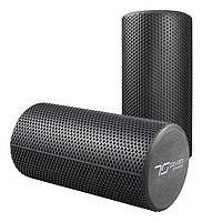 Массажный ролик (валик) 7SPORTS гладкий Foam Roller EVA черный (30*15см.) TOS