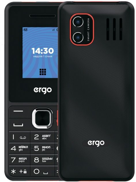 Мобільний телефон Ergo E181 Dual Sim Black. Телефону на 2 сім карти радіо та фотокамерою
