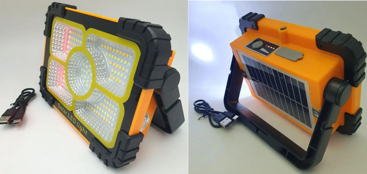 Прожектор 30W LED акумуляторний світлодіодний із сонячною батареєю і функцією Power Bank 3600mAh, фото 1