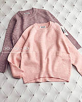 Женский модный однотонный свитер 70% коттон производства Accorddream №6443 Розовый