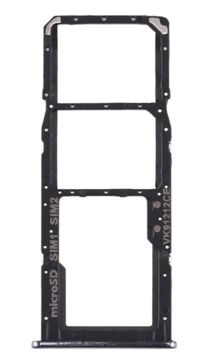 Тримач (лоток) Sim-карти та карти пам'яті для Samsung A515F Galaxy A51 Dual Sim/A715F, чорний, на дві