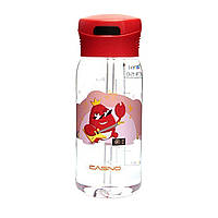 Пляшка для води CASNO 400 мл KXN-1195 Червона (краб) з соломинкою SND