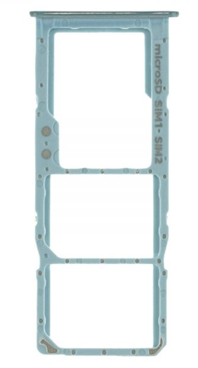 Тримач (лоток) Sim-карти та карти пам'яті для Samsung A515F Galaxy A51 Dual Sim/A715F, блакитний, на дві