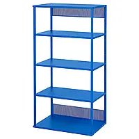 PLATSA Открытый книжный шкаф, синий, 60х40х120 см.