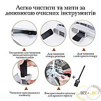 Часникодавка 2 в 1 з нержавіючої сталі Ari&Ana - ручна з функцією нарізання слайсами - Прес для часнику - Garlic Press, фото 5
